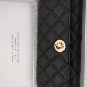 Kate Spade Tinsel Natalia Smooth Quilted Boxed Large Turn Lock Wallet KA191